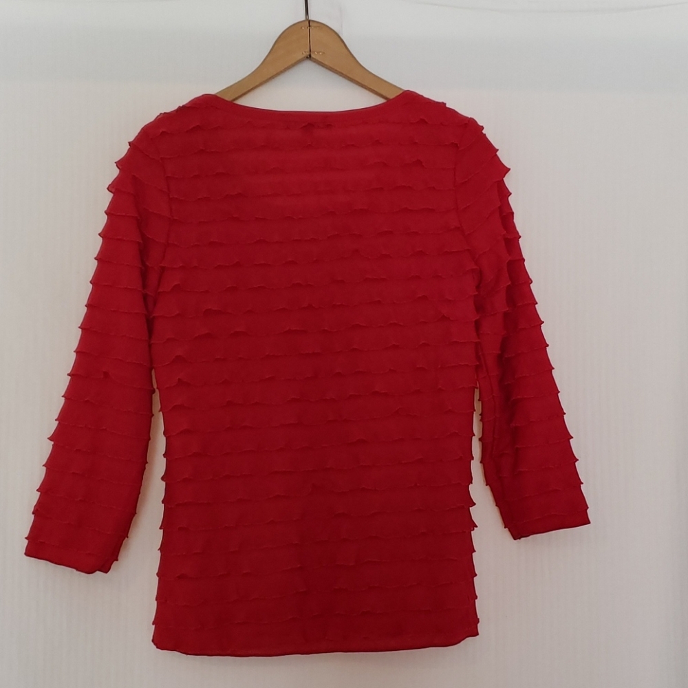Beautiful Red Ruffled Blouse - Picture 2 of 5